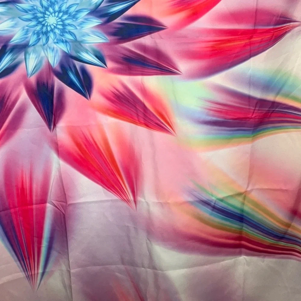 Vibrant Fractal Flower/Starburst Tapestry